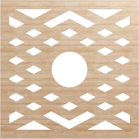 Ekena Millwork Chevron Wood Fretwork Pierced Ceiling Medallion, Alder, 36"OD x 9 3/8"ID x 1/4"T CMWP36X36X0250CHAL